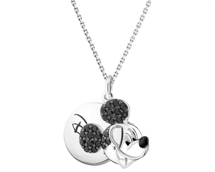 Stříbrný přívěsek se spinelem a smaltem - Mickey Mouse, Disney 100 limitovaná edice