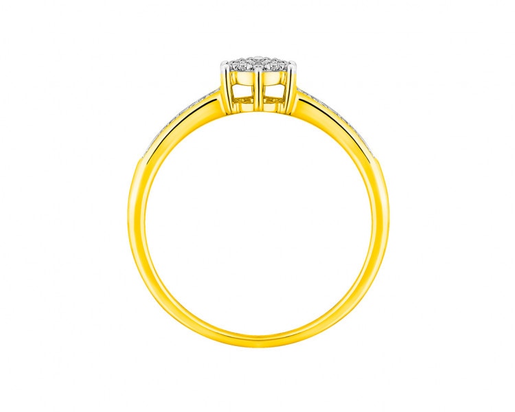 Zlatý prsten s diamanty 0,07 ct - ryzost 585