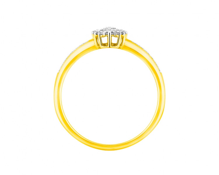 Zlatý prsten s diamanty 0,09 ct - ryzost 585