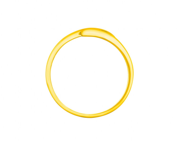 Pierścionek z żółtego i białego złota z brylantami 0,03 ct - próba 375