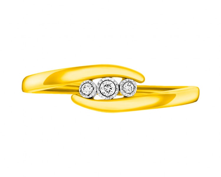 375  Ring with Diamonds 0,03 ct - fineness 375