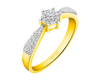 Zlatý prsten s diamanty 0,17 ct - ryzost 585