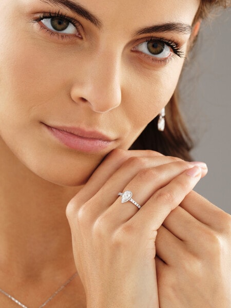 Prsten z bílého zlata s diamanty - SI1/G 0,80 ct - ryzost 750