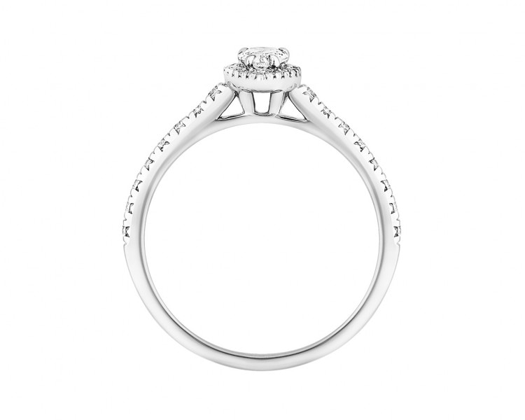 Prsten z bílého zlata s diamanty 0,61 ct - ryzost 585