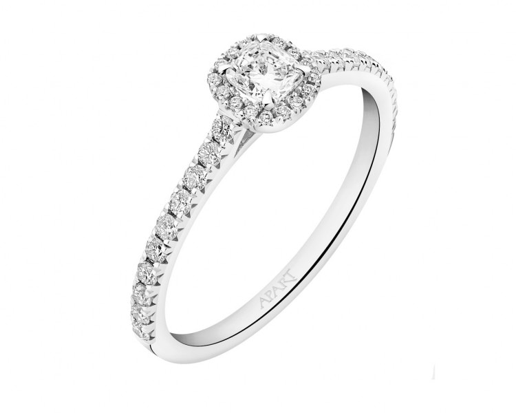 Prsten z bílého zlata s diamanty 0,54 ct - ryzost 585