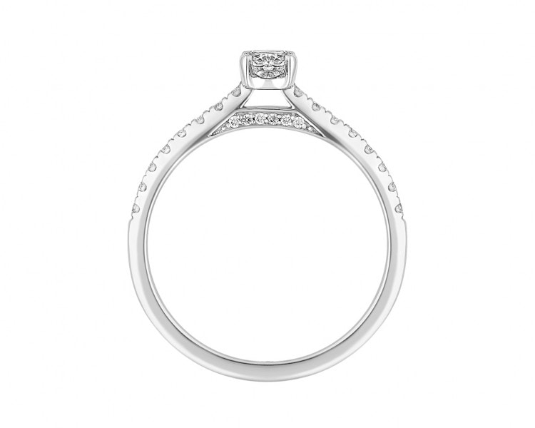 18 K Rhodium-Plated White Gold Ring with Diamonds 0,74 ct - fineness 18 K