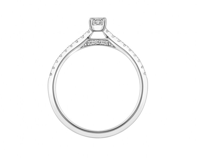 14 K Rhodium-Plated White Gold Ring with Diamonds 0,41 ct - fineness 14 K