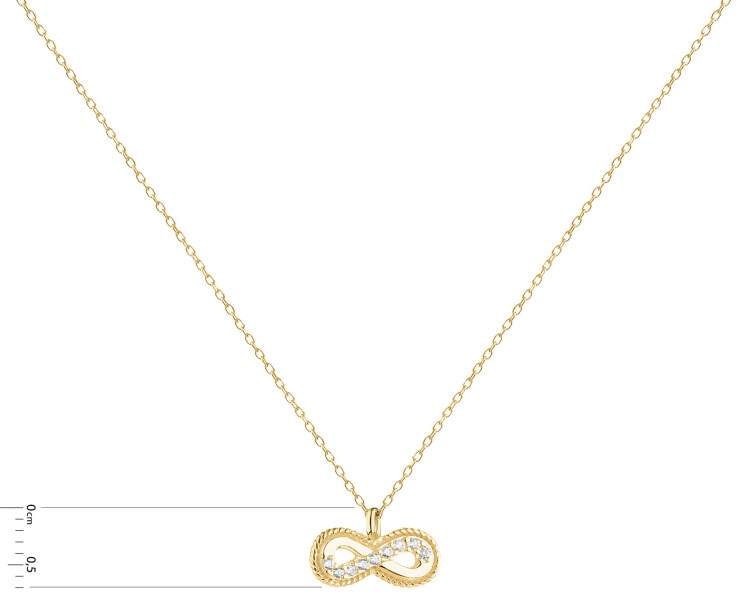 Złoty naszyjnik z cyrkoniami, ankier - nieskończoność