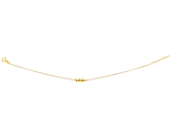 Gold bracelet, anchor chain - balls