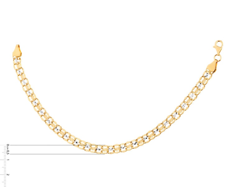 14 K Rhodium-Plated Yellow Gold Bracelet