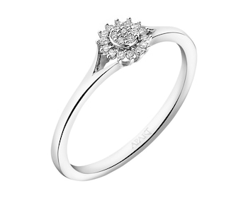 White gold ring with diamonds 0,07 ct - fineness 14 K