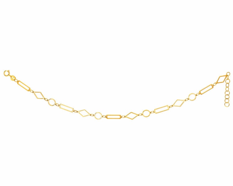 Zlatý náramek - kroužky, obdélníky, kosočtverce