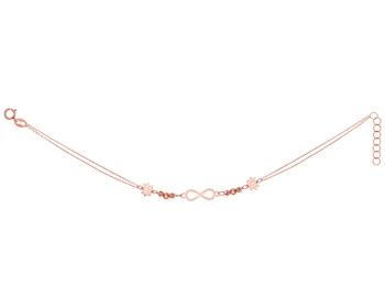 Rose gold bracelet, anchor chain - lotus flowers, balls, infinity