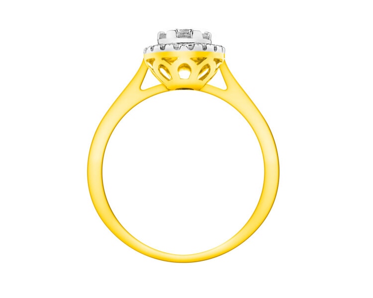 Zlatý prsten s diamanty 0,25 ct - ryzost 585