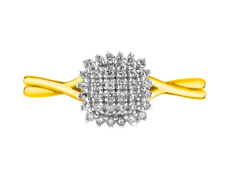 Zlatý prsten s diamanty 0,16 ct - ryzost 585