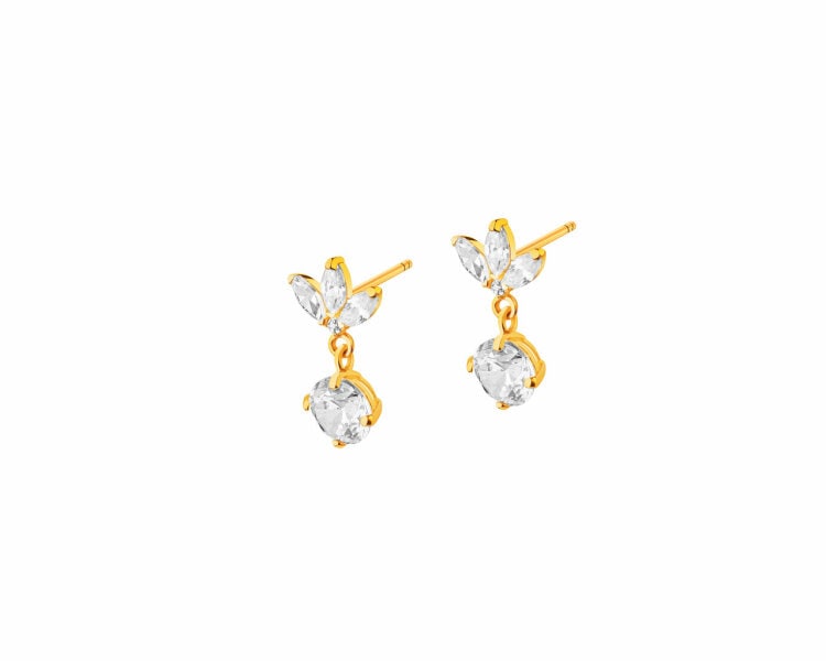 9 K Yellow Gold Earrings with Cubic Zirconia