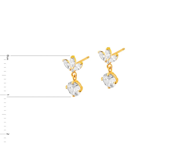 9 K Yellow Gold Earrings with Cubic Zirconia