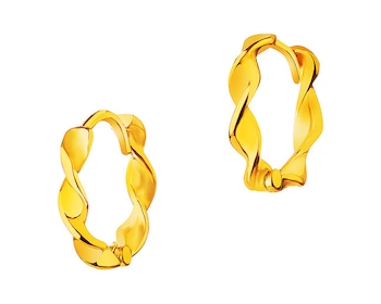 Złote kolczyki - koła, 12 mm