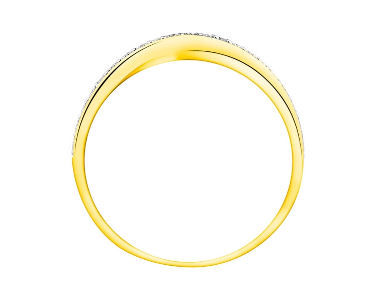Pierścionek z żółtego z żółtego złota z brylantami 0,02 ct - próba 375