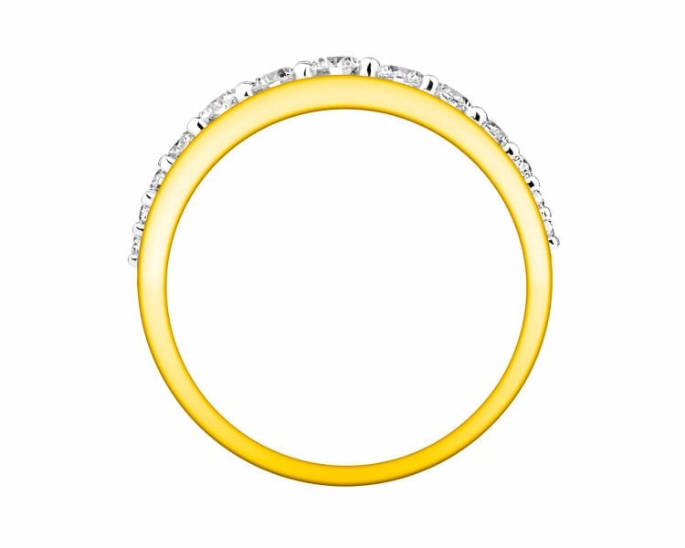 Pierścionek z żółtego złota z brylantami 0,50 ct - próba 585