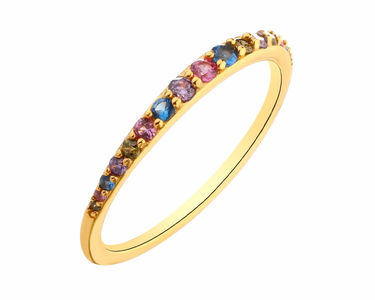 Gold-Plated Silver Ring with Cubic Zirconia