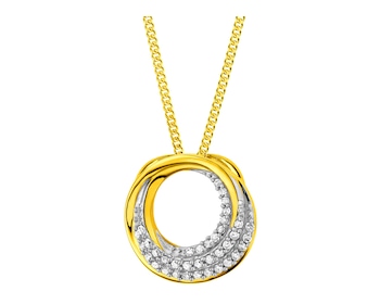 Zlatý přívěsek s diamanty - kroužek 0,10 ct - ryzost 585