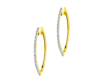 Zlaté náušnice s diamanty - kroužky 0,15 ct - ryzost 585