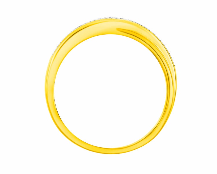 Pierścionek z żółtego złota z diamentami 0,07 ct - próba 585
