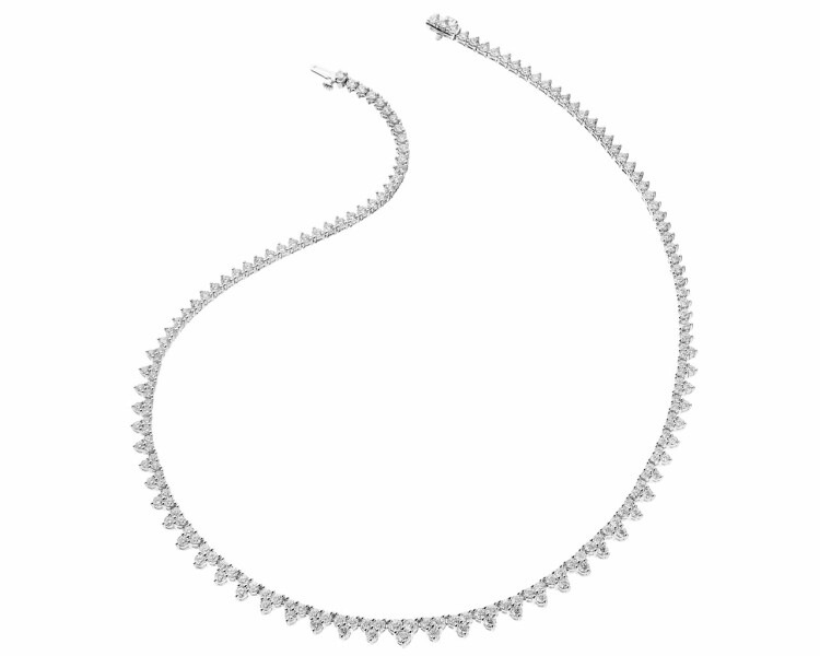 Naszyjnik z białego złota z brylantami 10,30 ct - próba 750