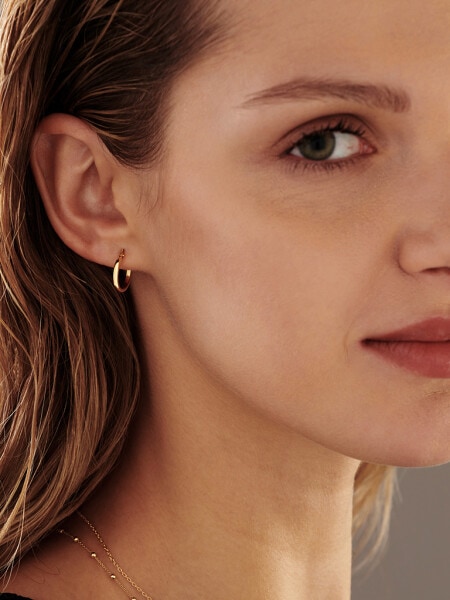 Gold-Plated Silver Hoop Earring 