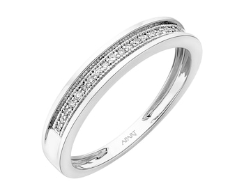 Prsten z bílého zlata s diamanty 0,07 ct - ryzost 585