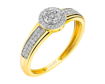 Zlatý prsten s brilianty 0,18 ct - ryzost 585