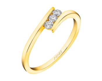 Zlatý prsten s brilianty 0,15 ct - ryzost 585