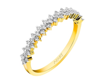 Zlatý prsten s diamanty 0,24 ct - ryzost 585