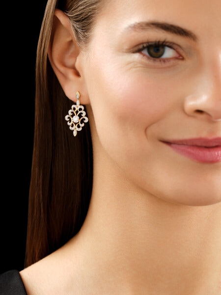 Zlaté náušnice s brilianty - 0,70 ct - ryzost 585