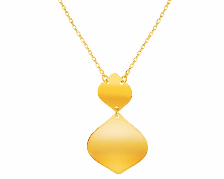 9 K Rhodium-Plated Yellow Gold Necklace