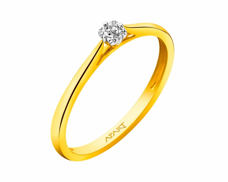 Yellow Gold Diamond Ring 0,003 ct - fineness 14 K