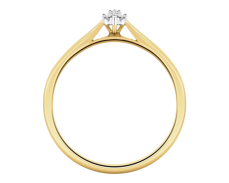 Yellow Gold Diamond Ring - 0,003 ct - fineness 14 K
