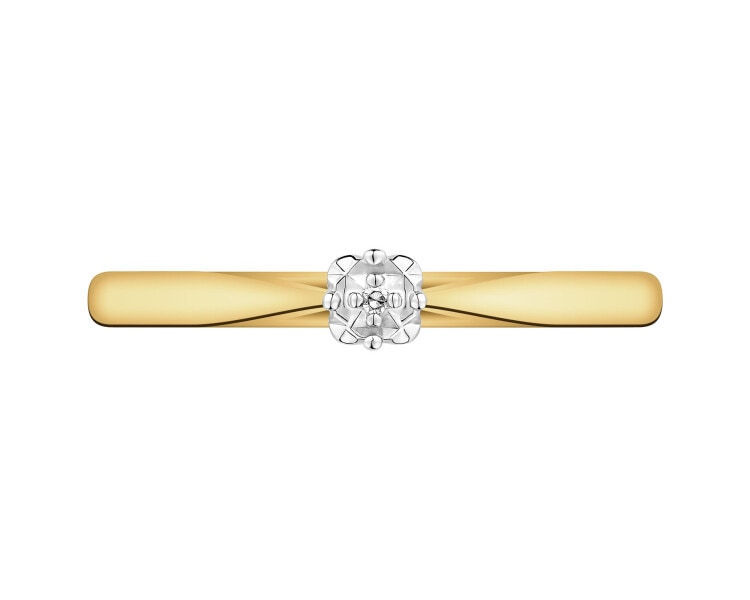 Yellow Gold Diamond Ring - 0,003 ct - fineness 14 K