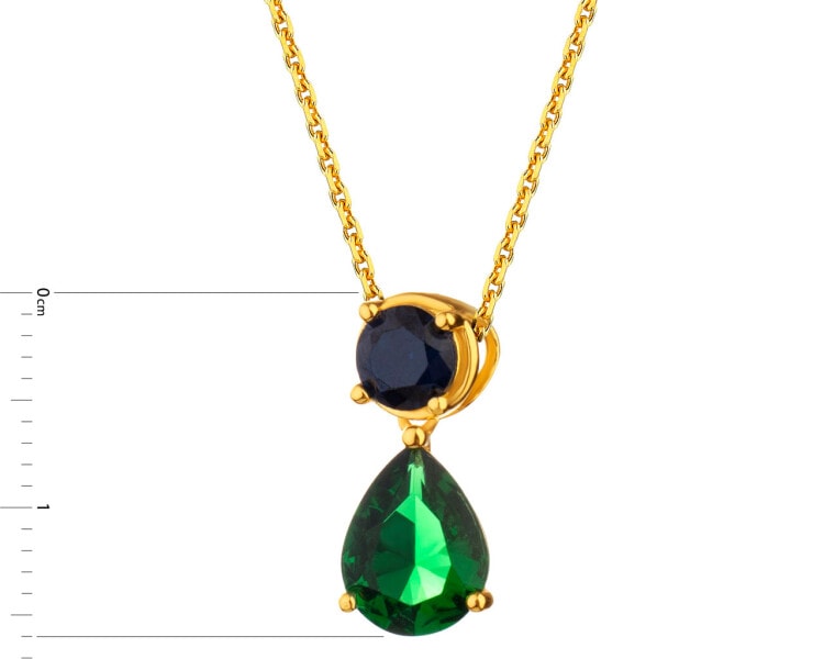 Gold-Plated Silver Pendant with Synthetic Spinel