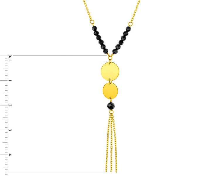 8 K Yellow Gold Necklace with Cubic Zirconia