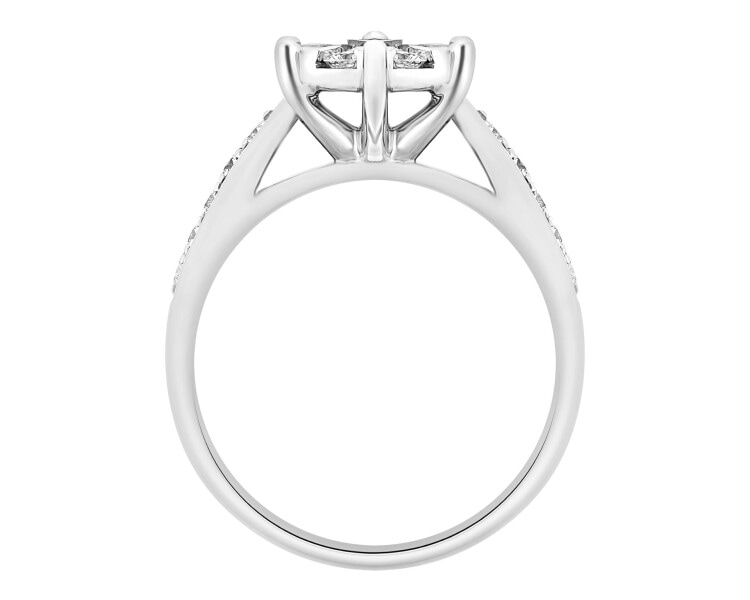 Pierścionek z białego złota z brylantami - 0,75 ct - próba 585