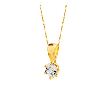 9ct Yellow Gold, White Gold Pendant with Diamond 0,01 ct - fineness 585