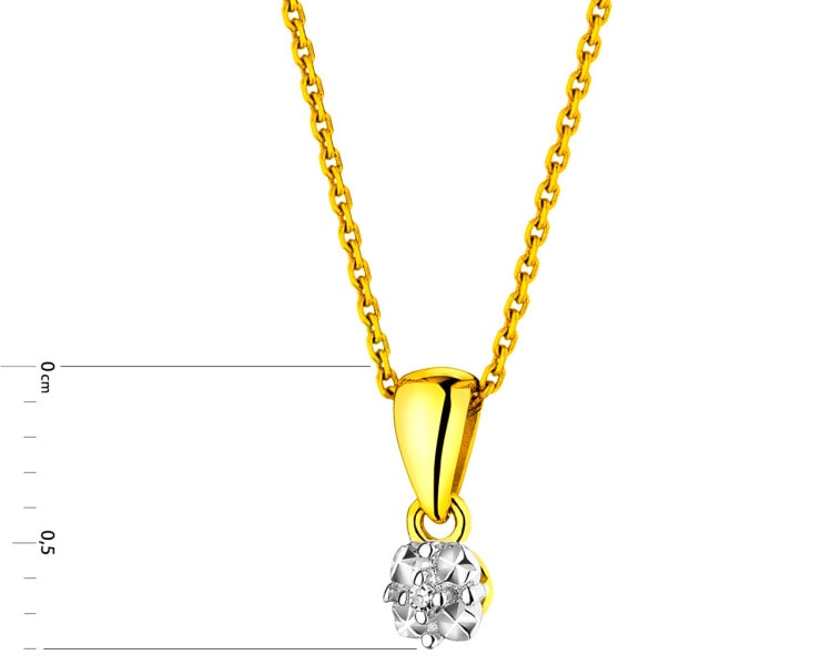 Přívěsek ze žlutého zlata s diamantem 0,003 ct - ryzost 585