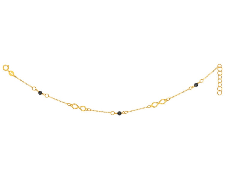 9 K Yellow Gold Bracelet with Cubic Zirconia