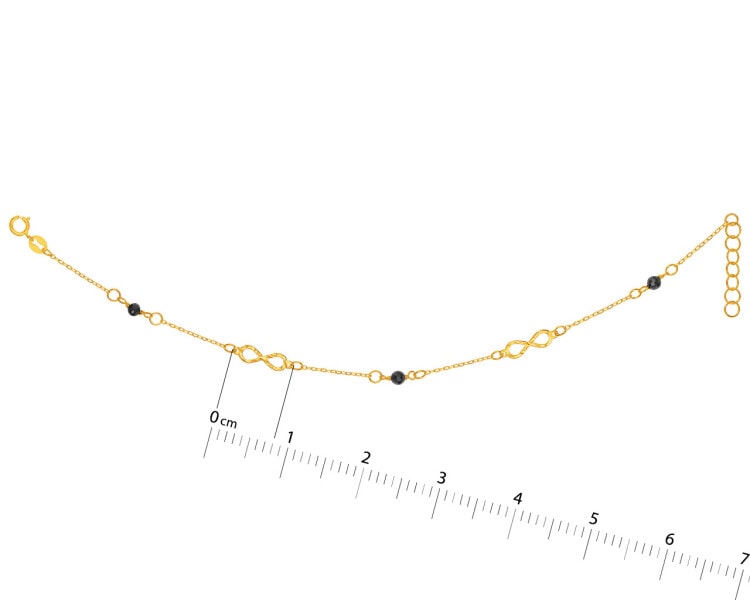 9 K Yellow Gold Bracelet with Cubic Zirconia