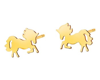 Gold earrings - horses
