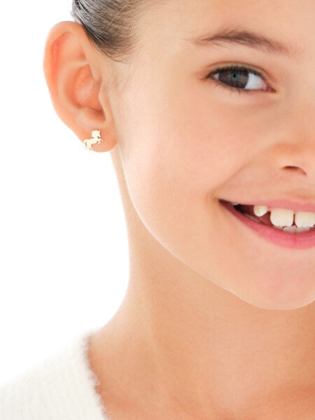 Gold earrings - horses