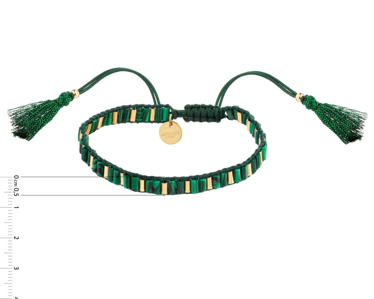 Stainless Steel Bracelet with Synthetic Malachite