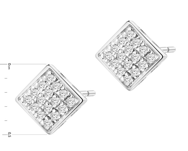 Náušnice z bílého zlata s diamanty - 0,09 ct - ryzost 585